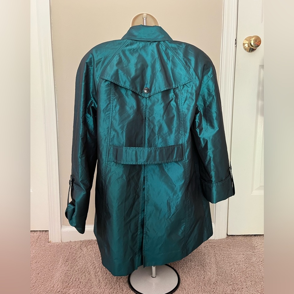 Vintage Silk Teal Women's Coat Size 8/Medium - Picture 2 of 5